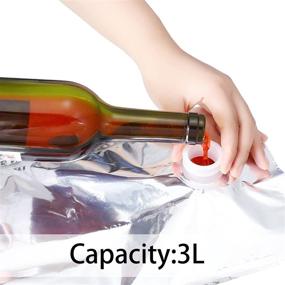 img 2 attached to 🍷 Convenient and Versatile 6-Piece Reusable Wine Purse Refill Bags with Spout – Ideal for Wine Preservation, Travelling, Storage, and More (3L)