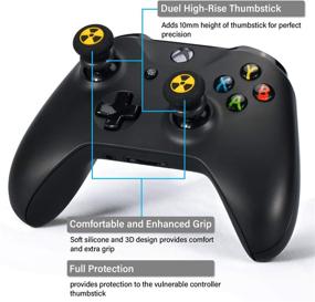 img 3 attached to 🎮 Enhance Your Gaming Experience with Playrealm FPS Thumbstick Extender & 3D Texture Rubber Silicone Grip Cover 2 Sets for Xbox Series X/S & Xbox One Controller (Radiation Black)