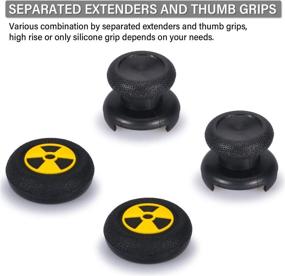 img 2 attached to 🎮 Enhance Your Gaming Experience with Playrealm FPS Thumbstick Extender & 3D Texture Rubber Silicone Grip Cover 2 Sets for Xbox Series X/S & Xbox One Controller (Radiation Black)