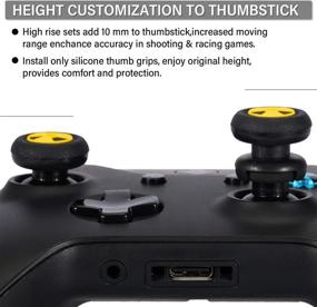 img 1 attached to 🎮 Enhance Your Gaming Experience with Playrealm FPS Thumbstick Extender & 3D Texture Rubber Silicone Grip Cover 2 Sets for Xbox Series X/S & Xbox One Controller (Radiation Black)