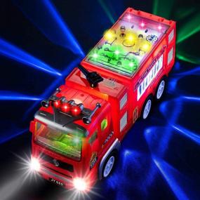 img 4 attached to Electric Fire Truck Kids Toy