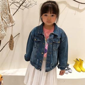 img 2 attached to 🧒 Oversize Denim Jackets for Kids Girls, Loose Classic Coats, Jeans Tops, Casual Outerwear for Children Boys, Teen Outfit, 5-14 Years
