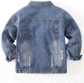 img 3 attached to 🧒 Oversize Denim Jackets for Kids Girls, Loose Classic Coats, Jeans Tops, Casual Outerwear for Children Boys, Teen Outfit, 5-14 Years
