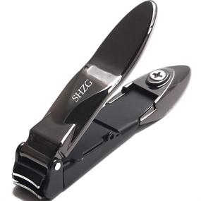 img 4 attached to 💅 SHZG Large Nail Clipper with Catcher: No Mess, Anti Splash Nail Trimmer for Men and Women (Black)