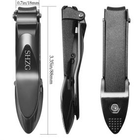 img 3 attached to 💅 SHZG Large Nail Clipper with Catcher: No Mess, Anti Splash Nail Trimmer for Men and Women (Black)