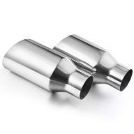 🚗 autosaver88 2.5 inch inlet exhaust tip, 2.5" inlet 4" outlet 9" length stainless steel tailpipe chrome polished exhaust tips for enhanced seo logo