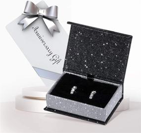 img 3 attached to Dazzle in Style with MOLOSSIS 18K White Gold Plated Swarovski Crystal Cuff Earrings: Perfect Hoop Huggies for Women and Girls