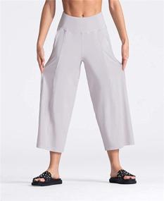 img 1 attached to 🩰 Gym People Bootleg Yoga Capris: Tummy Control, High Waist Flare Crop Pants with Pockets