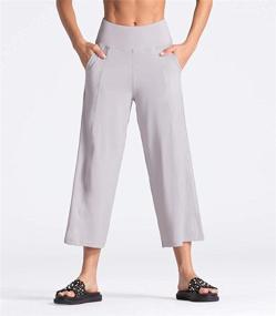 img 2 attached to 🩰 Gym People Bootleg Yoga Capris: Tummy Control, High Waist Flare Crop Pants with Pockets