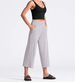 img 3 attached to 🩰 Gym People Bootleg Yoga Capris: Tummy Control, High Waist Flare Crop Pants with Pockets