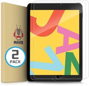 img 4 attached to 📱 MANTO 2 Pack 9H Hardness Screen Protector for iPad 8 7 10.2 inch (2020/2019 Model), Premium Anti-Scratch, Anti-Bubble Tempered Glass Film for iPad 8th/7th Generation
