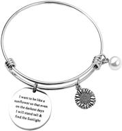 🌻 runxintd sunflower charm bracelet - floral bangle bracelet with sunflower jewelry motif: inspiring gift for women and girls logo