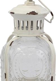 img 1 attached to 🕯️ Antique Worn White Metal Candle Lantern by Stonebriar: Versatile Decor for Birthday Parties, Rustic Wedding Centerpieces, or Relaxing Spa Settings – for Indoor and Outdoor Use