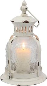 img 4 attached to 🕯️ Antique Worn White Metal Candle Lantern by Stonebriar: Versatile Decor for Birthday Parties, Rustic Wedding Centerpieces, or Relaxing Spa Settings – for Indoor and Outdoor Use