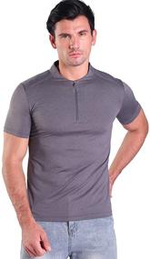 img 3 attached to Henley Shirts Quarter Zipper Breathable Men's Clothing and Shirts