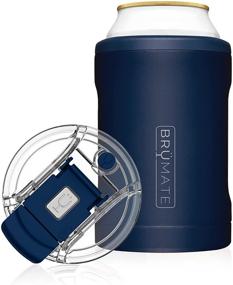 img 4 attached to 🍺 BrüMate Hopsulator DUO - 12oz 2-in-1 Can Cooler + 100% Leakproof Tumbler with Lid - Double Walled Stainless Steel Drink Cooler (Matte Navy) - Optimal SEO