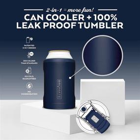 img 3 attached to 🍺 BrüMate Hopsulator DUO - 12oz 2-in-1 Can Cooler + 100% Leakproof Tumbler with Lid - Double Walled Stainless Steel Drink Cooler (Matte Navy) - Optimal SEO