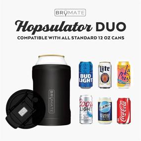 img 2 attached to 🍺 BrüMate Hopsulator DUO - 12oz 2-in-1 Can Cooler + 100% Leakproof Tumbler with Lid - Double Walled Stainless Steel Drink Cooler (Matte Navy) - Optimal SEO