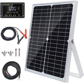 img 4 attached to 🌞 Topsolar 20W 12V Solar Panel Kit: Battery Charger Maintainer with 10A PWM Solar Charge Controller & Adjustable Mount Tilt Rack Bracket - Ideal for Car RV Marine Boat 12 Volt Battery Off Grid