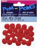 darice 10551-30 acrylic pom poms, 10mm red - 24 pieces: high-quality craft supplies logo