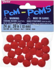 img 1 attached to Darice 10551-30 Acrylic Pom Poms, 10mm Red - 24 Pieces: High-Quality Craft Supplies