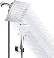 🚿 high pressure rainfall shower heads combo: mibote 8 inch stainless steel shower head with holder, handheld showerheads, 60 inch hose, anti-leak, chrome finish logo