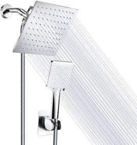 img 4 attached to 🚿 High Pressure Rainfall Shower Heads Combo: MIBOTE 8 Inch Stainless Steel Shower Head with Holder, Handheld Showerheads, 60 Inch Hose, Anti-leak, Chrome Finish