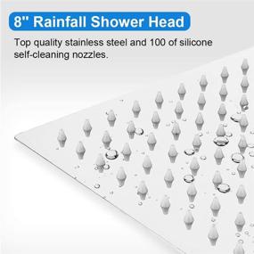 img 2 attached to 🚿 High Pressure Rainfall Shower Heads Combo: MIBOTE 8 Inch Stainless Steel Shower Head with Holder, Handheld Showerheads, 60 Inch Hose, Anti-leak, Chrome Finish
