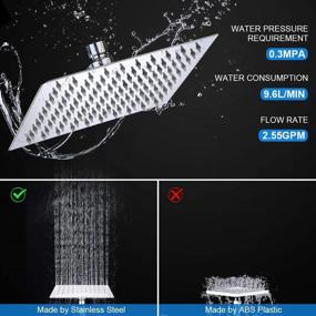 img 1 attached to 🚿 High Pressure Rainfall Shower Heads Combo: MIBOTE 8 Inch Stainless Steel Shower Head with Holder, Handheld Showerheads, 60 Inch Hose, Anti-leak, Chrome Finish