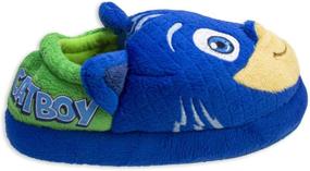 img 2 attached to 🐱 Adorable PJ Masks Boys Slippers - Catboy and Gekko Mismatch, Plush Slip-Ons for Toddlers, Blue Green, Sizes 5/6 to 9/10