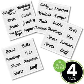 img 3 attached to 🏠 mDesign Home Organization Labels - Preprinted Stickers for Linen Closet and Bedroom Storage, Cleaning, and Household Organization for Jars, Canisters, Containers, Bins, and Boxes - 32 Count (Black)