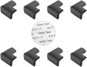 img 4 attached to 🔳 Edge and Corner Guards, 8 Pack - Table Corner Protector, Desk Edge Cushion, Baby Furniture Bumper, Baby Safety Corner Guard, Foam Corner Cover, Fireplace Bumper for Kids, Self Adhesive (Black)