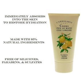 img 1 attached to 🍋 Lemon Hand Cream by L'Erbolario: Fast-Absorbing Formula for Smooth & Soft Hands, Citrus Scent, 2.5 oz - No Silicones, Parabens, or Petrolatum