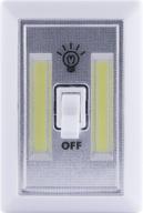 💡 wireless led light switch - lights by night, battery operated, 100 lumens, manual on/off toggle switch, portable and easy to use stick-on led lights, no wiring required, white (39641) логотип