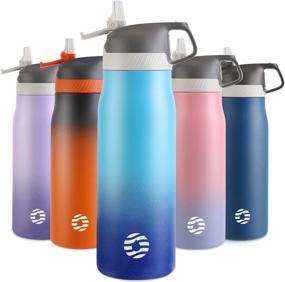 img 4 attached to 🚰 Спортивная бутылка с жидкостью FJbottle с трубкой: 25 унций, вакуумно изолированная из нержавеющей стали термос — подходит для горячих и холодных напитков, идеальна для путешествий и походов.