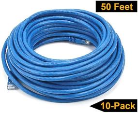img 1 attached to iMBAPrice 1-футовый синий сетевой кабель Ethernet Cat5e, 10 штук (IMBA-CAT5-01BL-10PK)