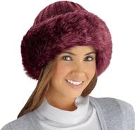 fashionable winter hat with faux fur trim - collections etc logo