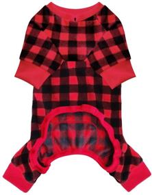 img 3 attached to 🎄 KYEESE Christmas Plaid Red Buffalo Check Dog Pajama Onesie – Cozy Pet Pajama in Soft Fleece