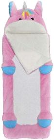 img 3 attached to 🦄 iscream Sweet Unicorn Faux Sherpa-Lined Plush Fleece Zippered Sleeping Bag - 73" x 25