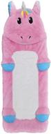 🦄 iscream sweet unicorn faux sherpa-lined plush fleece zippered sleeping bag - 73" x 25 logo