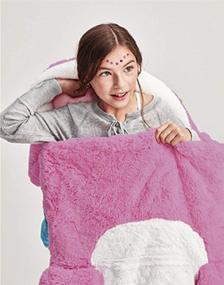 img 1 attached to 🦄 iscream Sweet Unicorn Faux Sherpa-Lined Plush Fleece Zippered Sleeping Bag - 73" x 25