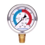 📏 accurate measurements with measureman glycerin pressure stainless-steel gauge: 0-35psi logo