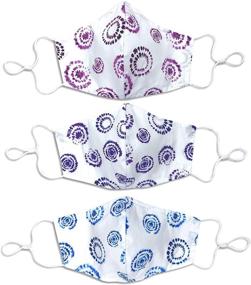img 4 attached to Society of Threads Blue Circle Tie-Dye Face Mask – Washable Unisex Cotton Cloth Face Mask 3-Pack