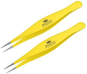 img 4 attached to 🔪 Surgical Precision Tweezers for Ingrown Hair Removal - Needle Nose Pointed Tweezers for Splinters, Ticks, and Glass Extraction - Ideal for Precision Eyebrow and Facial Hair Removal (Yellow)