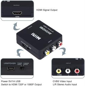 img 1 attached to 🔌 Конвертер RCA в HDMI - поддержка композитного аудио-видео 1080P для ПК, ноутбука, Xbox, PS3, PS4, телевизора, приемника STB, VHS, видеомагнитофона, камеры, DVD, совместимость PAL NTSC.