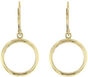 img 4 attached to 💎 Lucchetta Premium 14k Gold Dangle Hoop Circle Earrings - Elegant Hook Back Design, Fine Jewelry for Women & Girls, BR7712-MN