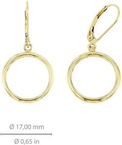 img 1 attached to 💎 Lucchetta Premium 14k Gold Dangle Hoop Circle Earrings - Elegant Hook Back Design, Fine Jewelry for Women & Girls, BR7712-MN