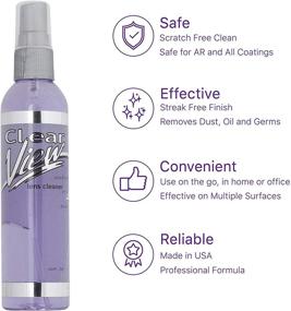 img 1 attached to 👓 Clear View Eyeglass Lens Cleaner Spray - Set of 2, 4oz Bottles For All Types of Lenses: Sunglasses, Coated or Uncoated