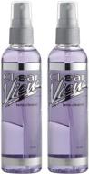 👓 clear view eyeglass lens cleaner spray - set of 2, 4oz bottles for all types of lenses: sunglasses, coated or uncoated logo