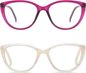 img 3 attached to 👓 Stylish Cat Eye Blue Light Blocking Computer Readers for Women by SOJOS - Available in Strengths 1.5 and 2.0 (SR5700)